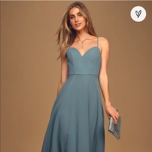 Lulu slate blue maxi dress